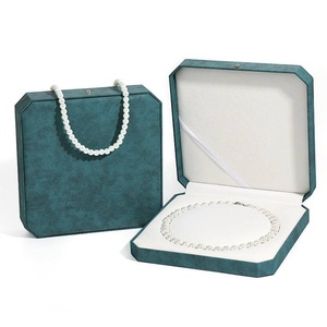 Estuche de Lujo para Collares de Cuero PU y Terciopelo con Perla Octogonal y Caja de Regalo Rectangular para Exhibición de Joyas de Madreperla - Product Image 6