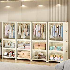 Installation-free PP+HIPS Foldable Multi-functional Clothing Organizer Storage Cabinet Large Capacity for Babies Children - Product Image 4