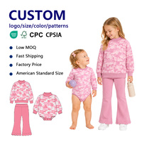 Conjunto de Dos Piezas para Niñas, Sudadera con Cuello Alto y Pantalones de Yoga Acampanados, Conjuntos de Ropa para Niños Otoño Invierno Personalizados