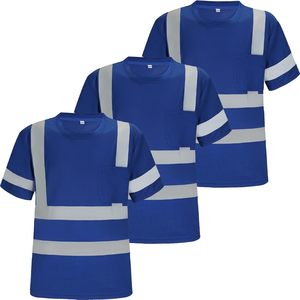 Khả năng hiển thị cao Áo sơ mi nhanh chóng khô an toàn t Áo sơ mi với dải phản quang và túi NGẮN HI VIS Xây Dựng Công Trình - Product Image 1