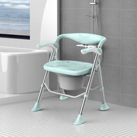 Chaise de toilette pliable en alliage d'aluminium pour personnes âgées, chaise de bain, chaise de douche, toilette portable, capacité de charge 150 kg