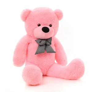 Niuniu Daddy Gratis Verzending Roze Knuffelbeer Giant 200Cm Opgevulde Pluche Speelgoed Teddybeer Met Bow Skin