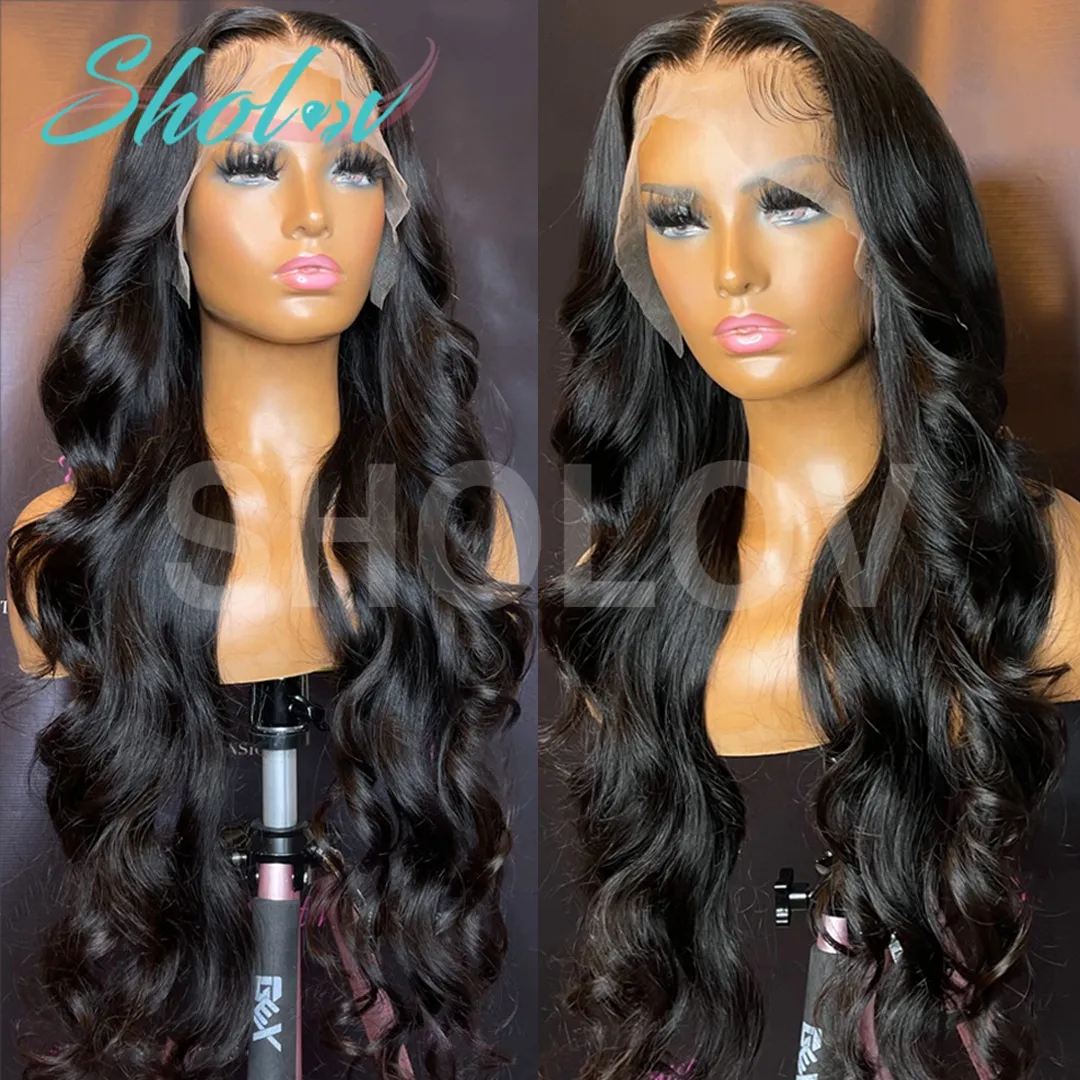 HD 13X6 Transparent Body Wave Lace Frontal Wig 30 40 Inch 13X4 Front Brazilian Human Hair 5X5 Closure Wig 250 Density