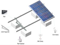 Sistema de Paneles Solares con Base de Aluminio Galvanizado en Caliente para Techos Planos, Soportes de Plástico para Montaje en Suelo, ZF-G004, Resistente al Viento de 56M/S