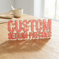 Patchs personnalisés en sequins brodés avec lettres et chiffres, à thermocoller, pour blousons universitaires, chapeaux et uniformes
