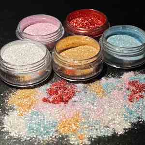 Cosmetic Powder Diamond Metallic High Pigments Glitter Duochrome <b>Shimmer</b> Loose <b>Eyeshadow</b> Dark FairVegan Holographic Eye Shadow - Product Image 4