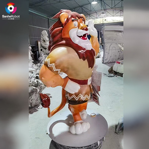 Estatua animal de fibra de vidrio resina modelo León Tamaño Real Alta simulación personalizada - Product Image 1