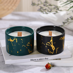 Bougie d'aromathérapie artisanale avec coupelle en céramique, mèche en bois, parfum de luxe créatif et romantique <span class=keywords><strong>rose</strong></span>, senteur artisanale - Product Image 3