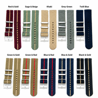 Lionorm Premium Quick Release 20mm 22mm Tali Jam Bergaris Dua Buah, Dapat Disesuaikan, Bahan Kain Twill Nilon