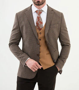 Veste Homme <span class=keywords><strong>Costume</strong></span> hommes costumes veste exquis simple boutonnage Plaid Blazers pour mariage marié loisirs haut de gamme <span class=keywords><strong>Style</strong></span> <span class=keywords><strong>italien</strong></span> - Product Image 5