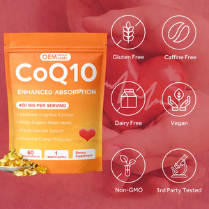 Integratore OEM di Coenzima Q10 450mg, Capsule Softgel di <span class=keywords><strong>CoQ10</strong></span> con Sodio per Migliorare le Funzioni Cognitive - Product Image 5