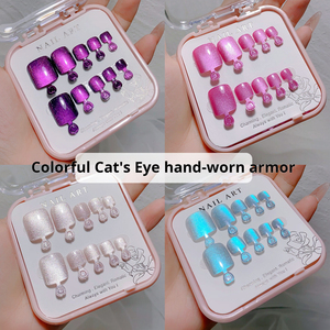Nail Art Manual Wear Nail Crystal Stone Cat Eye Foot Nail Patches Vente <span class=keywords><strong>en</strong></span> gros - Product Image 2