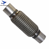 Tuyau flexible d'échappement 45mm-102mm en acier inoxydable 0,23mm double couche avec tressage interne anti-vibration pour échappement de véhicule