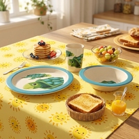 Ensemble de vaisselle en fibre de bambou écologique et réutilisable pour le camping, assiettes, bols et tasses, idéal pour les pizzas, les pâtes et les enfants - Vente en gros