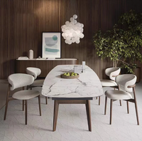 Ensemble de chaises de salle à manger en bois massif et cuir, design nordique moderne et luxueux, pour restaurant, hôtel, bar et chambre à coucher