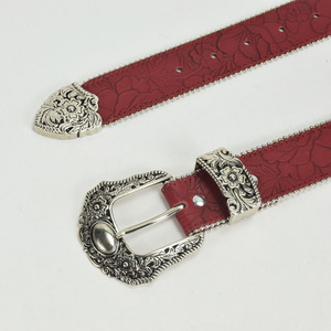 <span class=keywords><strong>Cintura</strong></span> da <span class=keywords><strong>Donna</strong></span> Vintage Stile Punk Hip Hop in PU <span class=keywords><strong>Bordeaux</strong></span> con Catena di Perline e Fibbia Floreale per Jeans - Product Image 3