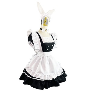 Maid Outfit Cosplay Costume Black White Dress With Bunny Ears For Anime Performance Stage Wear - Product Image 3