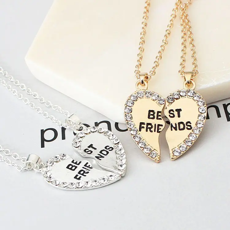 Est Friends eckecklace para 2 Girls iralf Art Eart hahaped estifts ifts Match eckecklace para Best riends ememale riendship ecklace