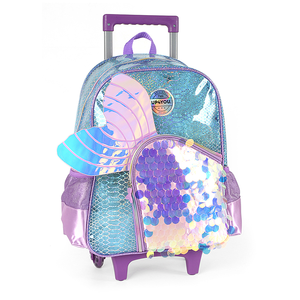 Factory Cartoon Beauty Wing Mermaid tail Kids Niños trolley <span class=keywords><strong>Mochila</strong></span> escolar bolsa <span class=keywords><strong>con</strong></span> <span class=keywords><strong>ruedas</strong></span> - Product Image 2