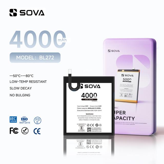 SOVA Brand OEM Phone Battery BL272 lenovo Battery for Lenovo Vibe K6 Power K33A42