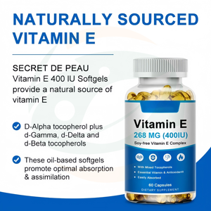 Cápsulas de Gel Suave de Vitamina E Natural de Alta Pureza, Beneficios para la Belleza, Suplemento Alimenticio para Adultos, Gran Venta - Product Image 2