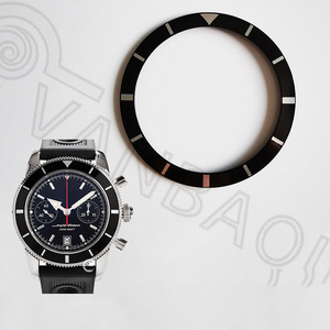 Inserto de bisel de aluminio negro de 42,8mm, accesorio de instalación original para relojes <span class=keywords><strong>Breitling</strong></span>, Supocean, A2337024 - Product Image 1