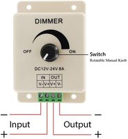 Contrôleur de lumière à bouton rotatif ESann 8A DC 12V pour bande LED monocolore