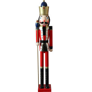 Grand <span class=keywords><strong>Casse</strong></span>-<span class=keywords><strong>Noisette</strong></span> en Bois de 150cm, Soldat Peint à la Main, Décoration de Noël Géante, <span class=keywords><strong>Figurine</strong></span> de Vacances grandeur nature pour Affichage de Magasin à Domicile - Product Image 4