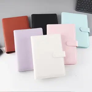 Orçamento criativo Binder A5 Ring Binder A5 Binder MacaronLoose Leaf PU Leather Budget Planner Notebook Cover