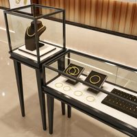 LED-Beleuchtung Eisen und Glas Schmuck Vitrine Metall Theke Tisch für Store Showcase Display