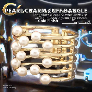 Fashion Women's Gold Plated Vintage Imitation <b>Pearl</b> Charm Cuff Bangles Manchette Statement Jewelry Anniversary Gift - Product Image 2