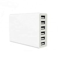 Accesorio para teléfono móvil, cargador USB de 6 puertos, 5V 10A, cargador USB inteligente multipuerto de escritorio para teléfono 13, 12, 11