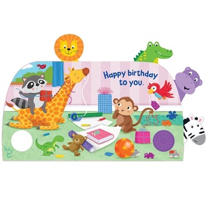Livre sonore interactif Joyeux Anniversaire Thème Animaux de la Jungle – Livre éducatif en carton pour enfants de 3 à 6 ans – Plastique - Product Image 3