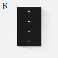Interrupteur mural intelligent Tuya WiFi de luxe 118x72mm en polycarbonate avec commande vocale pour luminaires