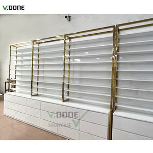 Escritorio de recepción de esmalte de uñas de lujo dorado blanco personalizado mostrador de recepción de clínica pequeño moderno para peluquería de belleza para sala de estar - Product Image 4