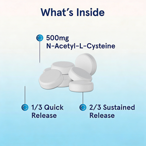 Suplemento de N-Acetilcisteína (NAC) Vegano de Marca Privada OEM al por Mayor, Tabletas de 600 mg con Glutatión Precursor para Antioxidante - Product Image 2