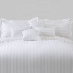 Lenzuola Standard di fabbrica Outlet Hotel con eleganti set di <span class=keywords><strong>biancheria</strong></span> da letto bianca con Design a strisce - Product Image 1
