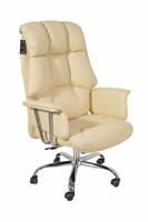 Chaise de bureau pivotante ergonomique contemporaine Chesterfield en cuir PU à dossier haut et robuste pour le bureau à domicile