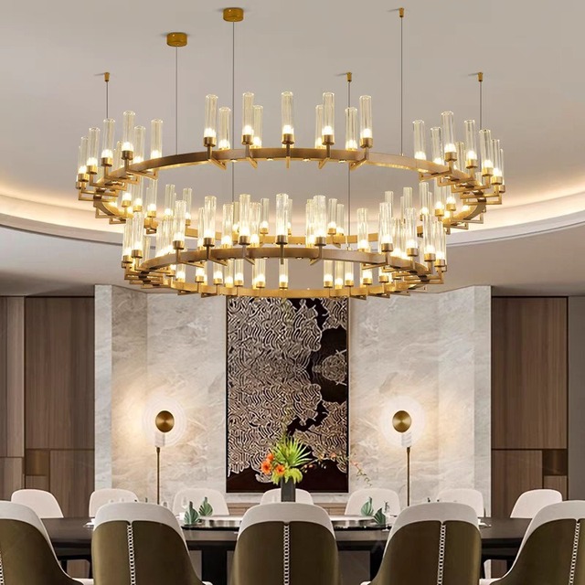 Luxury Hotel Glass Lamp Modern Pendant Restaurant Decorative Hand Blown Glass Chandelier