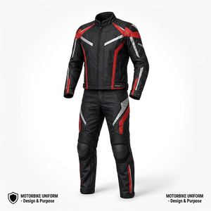 Combinaison de moto unisexe en cuir pleine fleur imprimé, respirante, homologuée CE, protection hiver, veste et pantalon de sécurité - Product Image 1