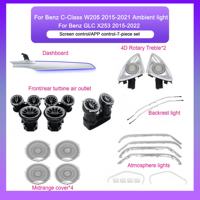 Kit d'éclairage d'ambiance LED pour Mercedes-Benz Classe C W205 GLC X253, 12V, 64 couleurs, systèmes d'éclairage automobile LHD/RHD