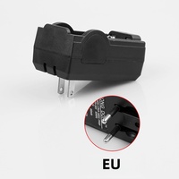 Chargeur de voyage HWD 4.2V 600MA 100-240V à double fente pour batterie lithium 18650, arrêt automatique à charge complète, pour appareil photo et microphone, noir