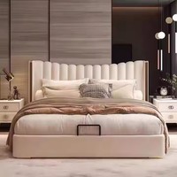 Lit plateforme traditionnel italien en bois de luxe, taille King et Queen, avec tiroirs de rangement pour un sommeil confortable
