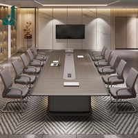 Table de conférence en métal, style moderne, table de réunion pour 10 personnes, mobilier de salle de réunion avec gestion des câbles