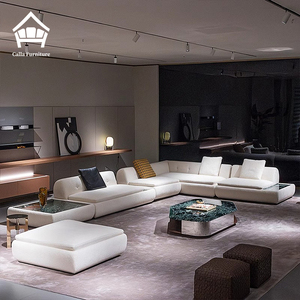 Divano Componibile a L di Lusso Moderno, <span class=keywords><strong>Design</strong></span> Italiano, in Tessuto, Arredamento di Alta Gamma per Villa, Soluzione Chiavi in Mano - Product Image 1