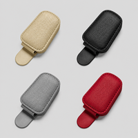 Support de lunettes en cuir pour pare-soleil de voiture, clip multifonctionnel pour lunettes de soleil, organisateur de rangement pour cartes pour voiture