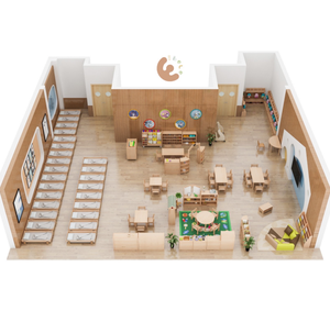 Meubles de classe bon marché en bois pour l'aménagement de la maternelle Eibele, tables et chaises écologiques, ensembles de meubles en bois pour la crèche - Product Image 4