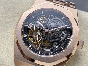 Nuevo reloj mecánico de alta calidad resistente al agua 41mm THB fábrica 3132 movimiento 15407 reloj esqueleto de oro rosa luminoso - Product Image 3