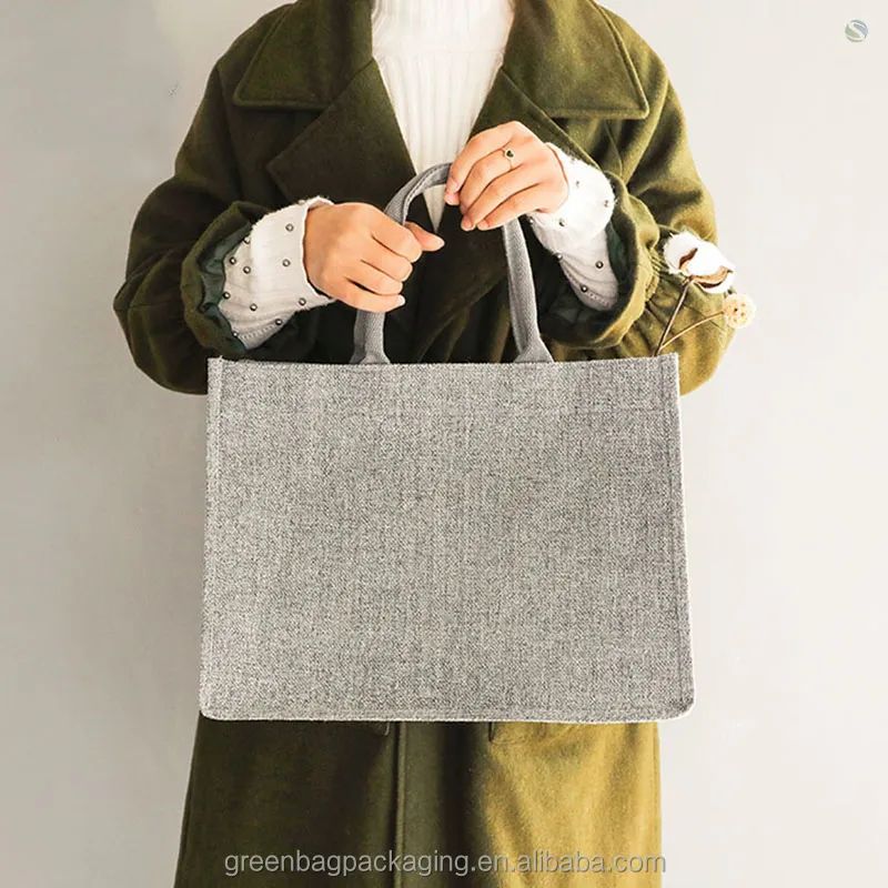 Stri Gs geri dönüşümlü büyümek çanta ile beyaz jüt Lineen çanta Microgreen dairesel alt İpli tuval cep çanta