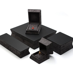 Boîte à bijoux en velours violet foncé, design taille cintrée, ensemble multi-pièces, logo personnalisé, luxe haut de gamme, faible MOQ, vente en gros pour mariages/vente au détail - Product Image 3